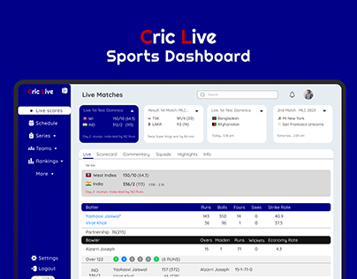 Cric Live | Sports Dashboard