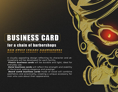 BUSINESS CARD for a chain of barbershops