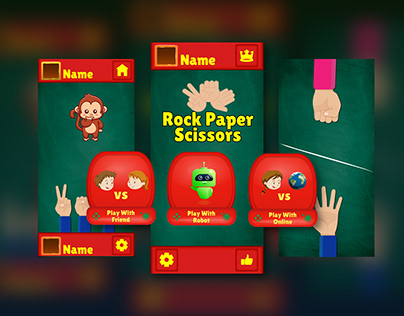 Rock paper scissors Game UI Designs that Captivate