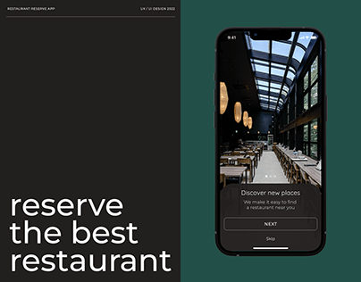 Project thumbnail - Restaurant reserve app | UX/UI design