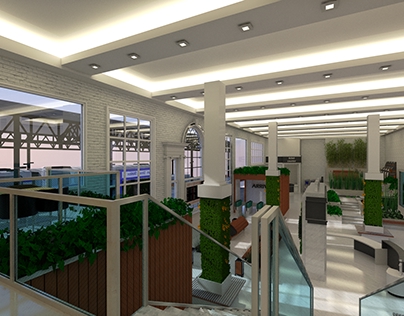 Railway Station Interior Design : Poster and 3D View