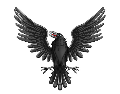 Black Bird Heraldic Emblem For Client