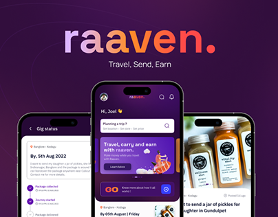 Designing Raaven App- A Social Medium (Parcel Delivery)