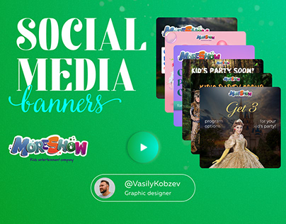 Social media banners for kid's party