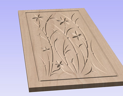 Door Design 001 - CNC Toolpath - Wood Carving