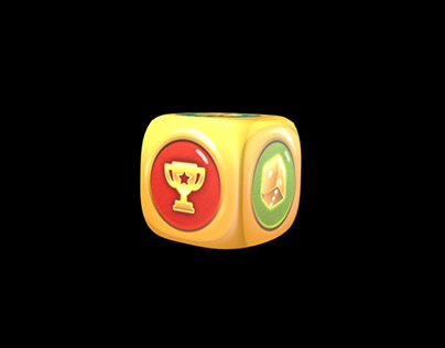 Gold dice rotate