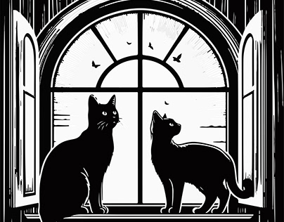 Free Vector Hand-Drawn Cat Silhouette