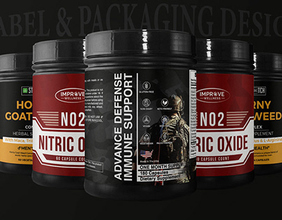 Supplement label, and packaging label packaging design