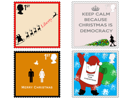 Democracy Christmas Stamps