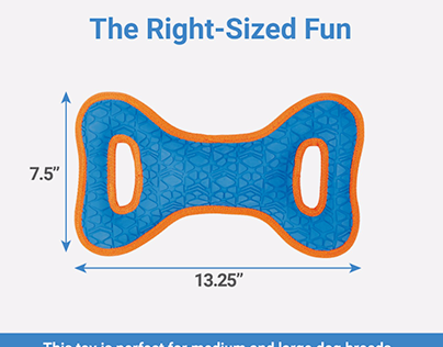 UX copy - size chart for dog toys