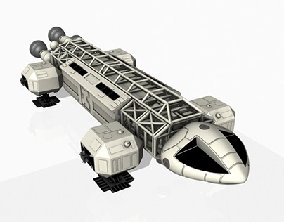Space 1999 Eagle transporter 3D model and visual effect