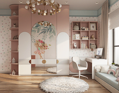 Pink room for a girl