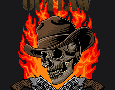 Outlaw Cowboy Skull