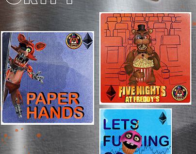 STICKERS "FIVE NIGHT'S AT FREDDY'S + CRYPT"
