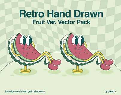 Watermelon Retro Hand Drawn (Fruit Version)
