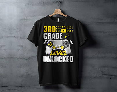3rd Grade Level Unlocked Video Gamer Boy T-shirt