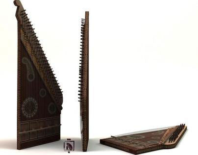 Kanun music instrument 3d model