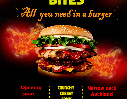 Fast food burger shop advertisement
