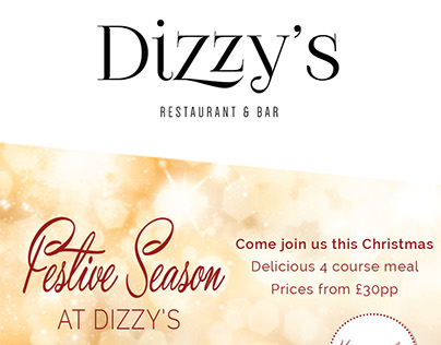 Seasonal Leaflet for 'Dizzys Restaurant and bar'