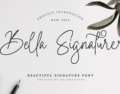 Bella Signature Monoline Script Font