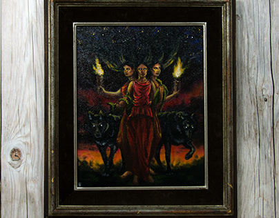 Hekate - acrylic painting on canvas