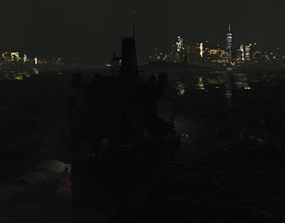 Carrier Approaching NYC - Blender CG