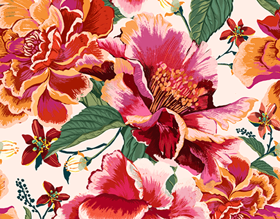 Tropical illustrated commissioned pattern print