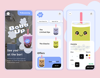 Bubble Tea Takeaway App UI-Design