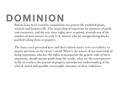 DOMINION- Corporations own plant, animal, and Human DNA