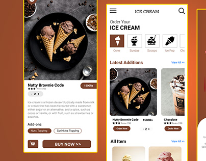 Ice cream app design With Figma