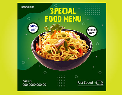spacial creative food menu card design