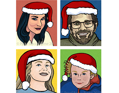 Family Cartoon Christmas Card Commission