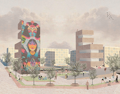 Collages para representación de proyectos urbanos.