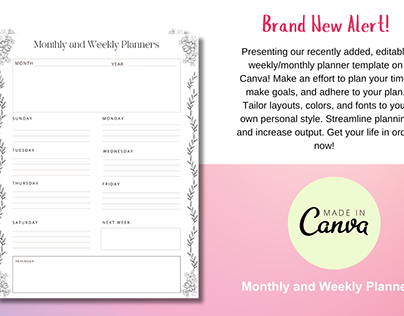 Monthly and Weekly Planners