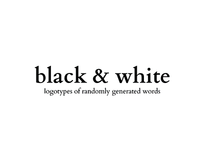 black & white logotypes of randomly denerated words