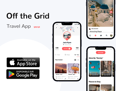 Off the Grid Travel - Social App UX/UI