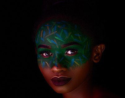 Go Green Face Artwork Studio Portraits