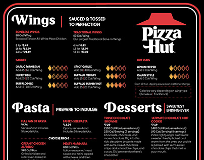 Pizza Hut Menu Redesign