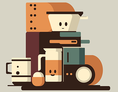 Coffee-themed Minimalistic Illustrations