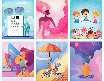 Illustrations for the calendar on medical topics