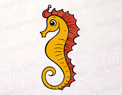 Gold Sea Horse SVG Yellow Hippocampus