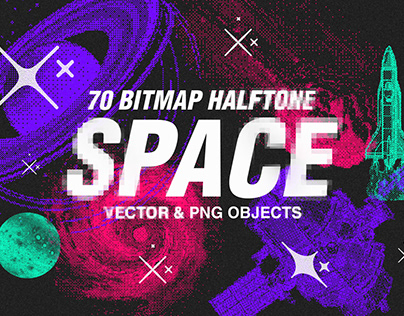 70 Space Bitmap Dither Vector & PNG