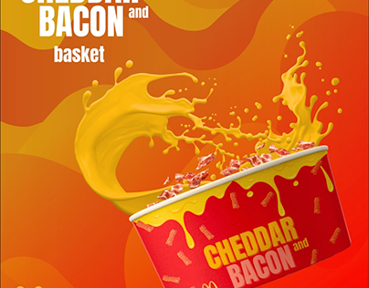 Cheddar and bacon basket Mc Donald's concept