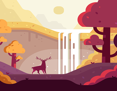 Deer landscape animation