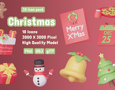 Project thumbnail - Christmas 3D Icon Pack