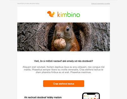 Kimbino - Návrh emailu reaktivačná kampaň