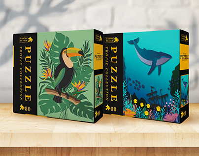 Vector illustrations for puzzles and packaging design