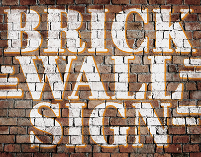 Realistic Brick Wall Signs