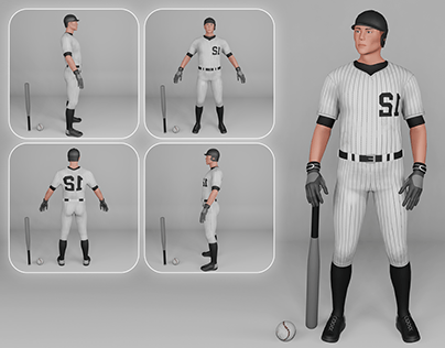 3D Baseball Player Design & Animation