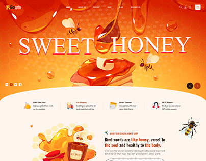 Honey Shop -- PSD Website Landing Page